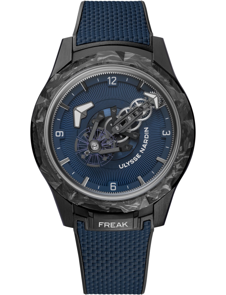 Freak One 44mm in Black DLC Titanium - Limited to 50 on Blue Rubber Strap with Navy Blue Sunray Dial