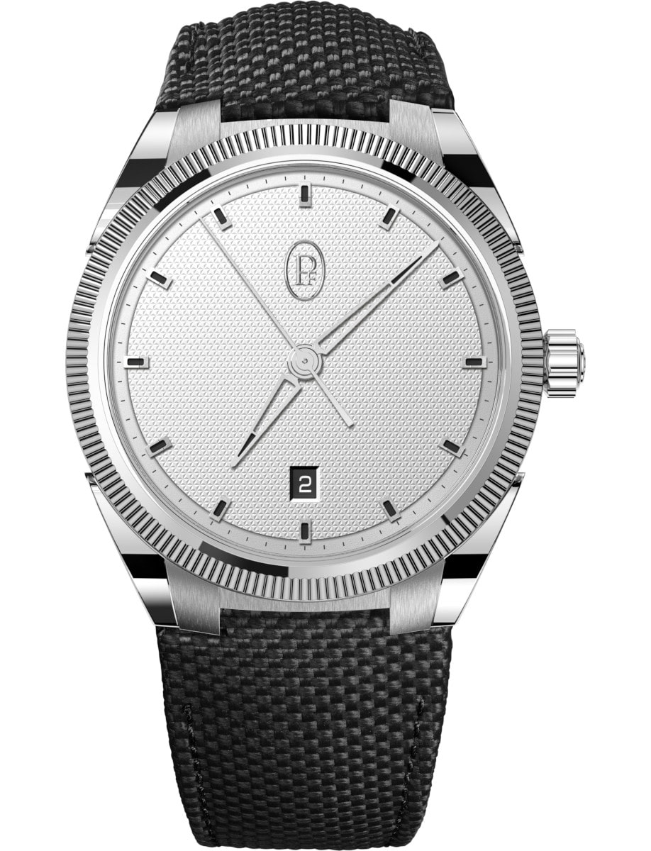 Tonda PF Sport Automatic 41mm in Steel on Black Rubber Strap with Silver Dial