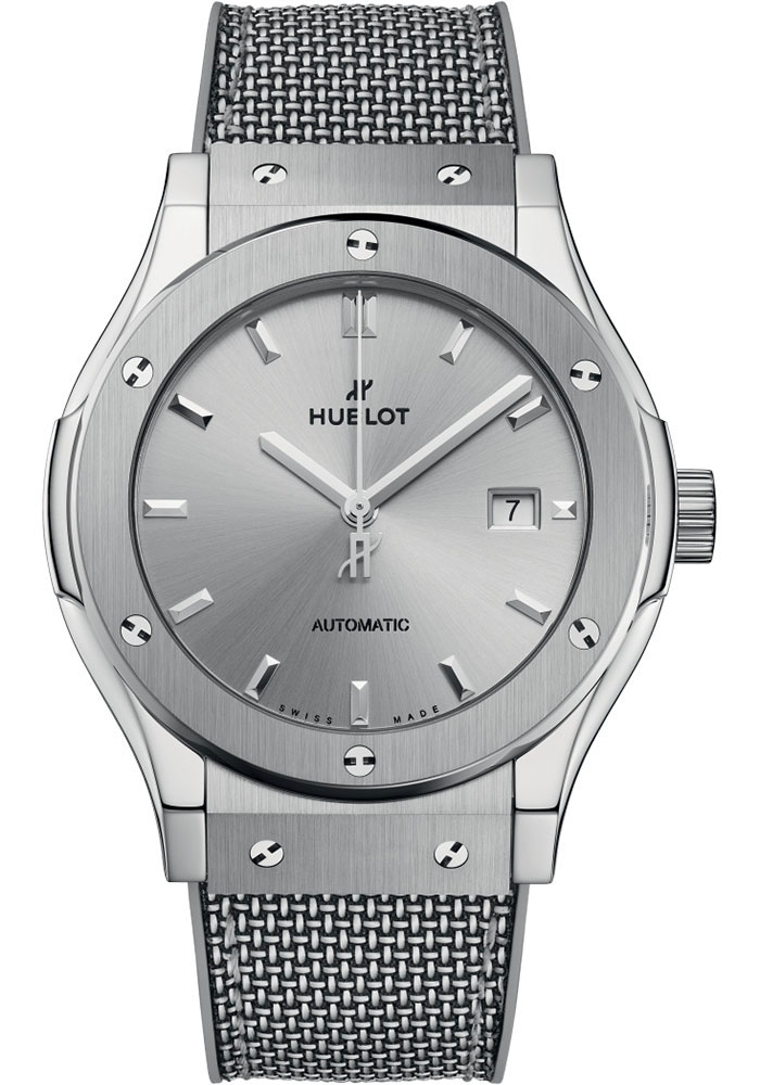 Classic Fusion Essential Grey 42mm in Titanium On Grey Rubber with Grey Fabric Strap with Grey Dial
