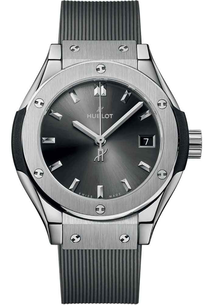 Classic Fusion 29mm in Titanium On Grey Rubber Strap with Grey Dial