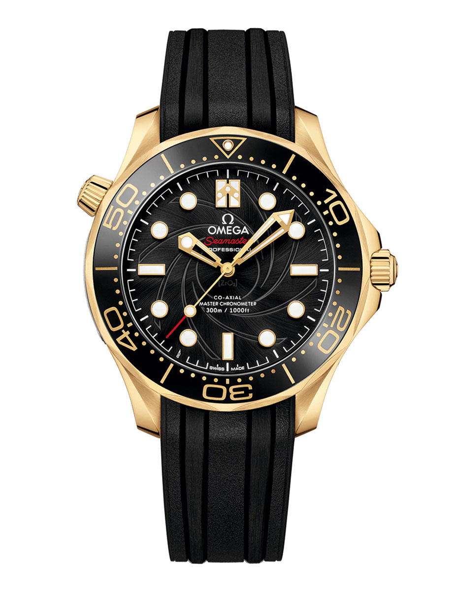 Seamaster Diver 300M Co-Axial Master Chronometer 42mm in Yellow Gold on Black Rubber Strap with Black Dial - Limited Edition 257 Pieces