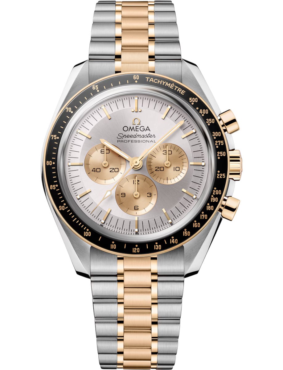 Speedmaster Moonwatch Professional 42mm in Steel with Yellow Gold Bezel on Steel and Yellow Gold Bracelet with Silver Dial - Gold Subdials