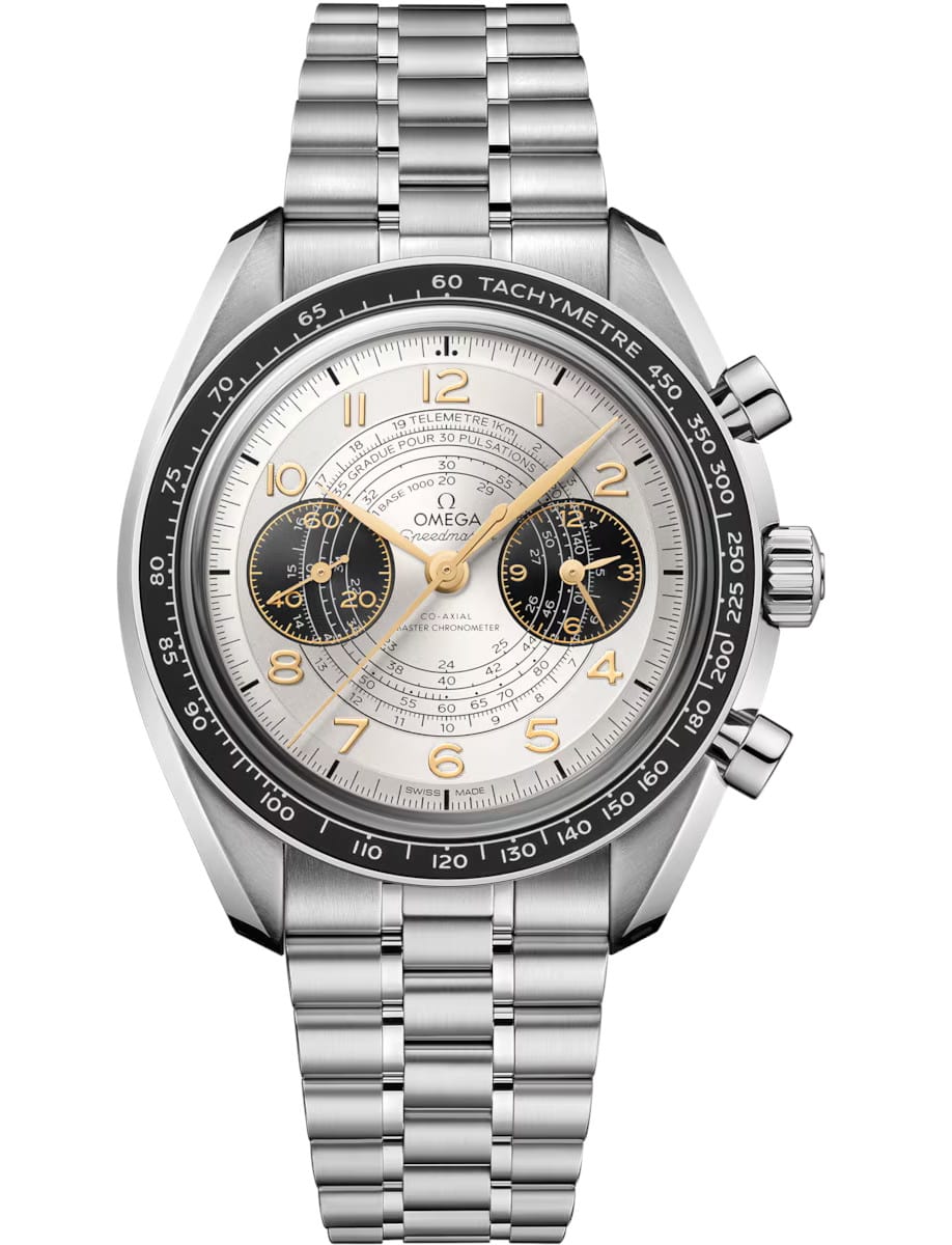 Speedmaster Chronoscope 43mm in Steel with Black Bezel on Steel Bracelet with Silver Dial
