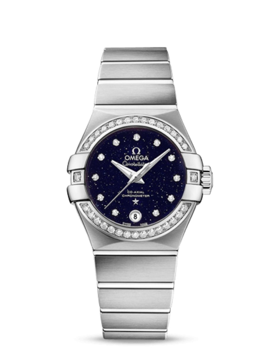 Constellation Co-Axial 27mm in Steel with Diamond Bezel on Steel Bracelet with Aventurine Dial - Limited Edition 388 pieces