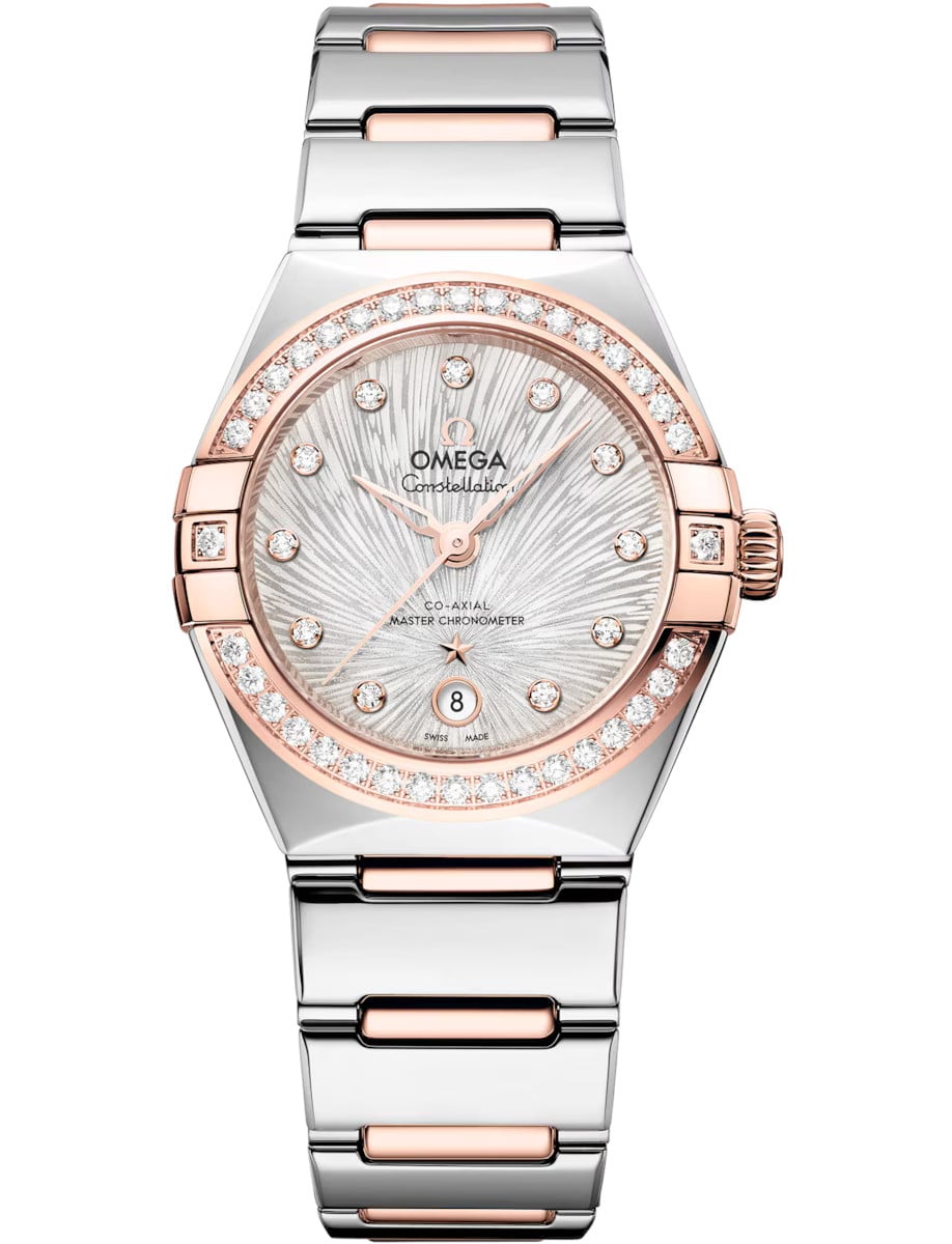 Constellation 29mm in Steel with Sedna Gold Diamond Bezel on Steel and Sedna Gold Bracelet with Silver Dial