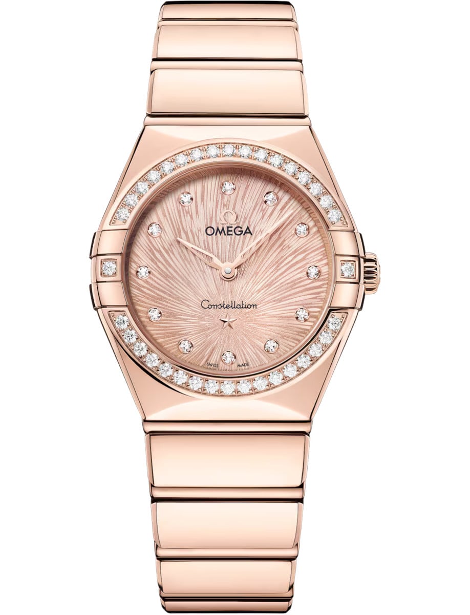 Constellation 29mm in Sedna Gold with Diamond Bezel on Sedna Gold Bracelet with Pink Dial
