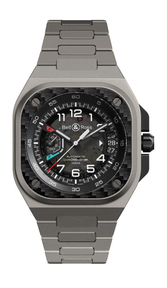 BR-X5 Racing 41mm in Titanium - Limited edition of 500 pieces on Titanium Bracelet with Black Dial