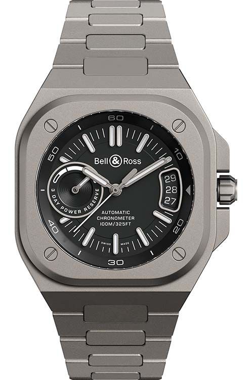 BR-X5 41mm in Titanium on Titanium Bracelet with Black Dial