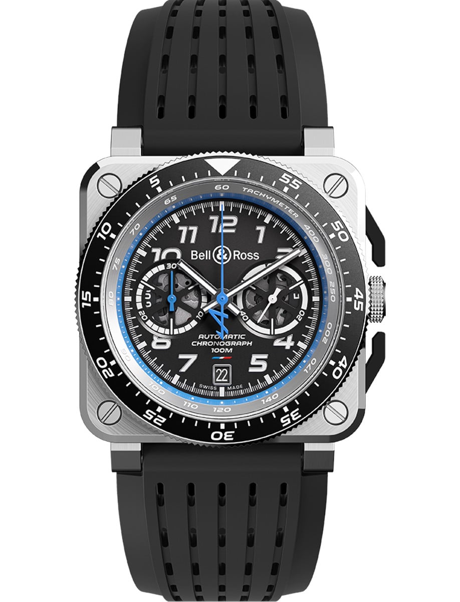 BR03-94 Instruments A521 42mm in Steel on Black Rubber Strap with Black Dial - Limited Edition	 500 pieces
