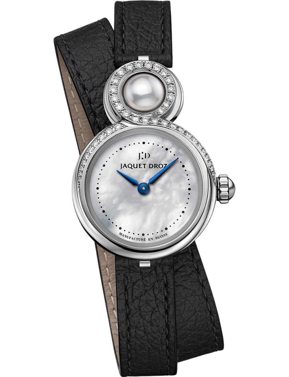 Lady 8 Petite 25mm Automatic in Steel with Diamonds on Black Crocodile Leather Strap with Mother of Pearl Dial
