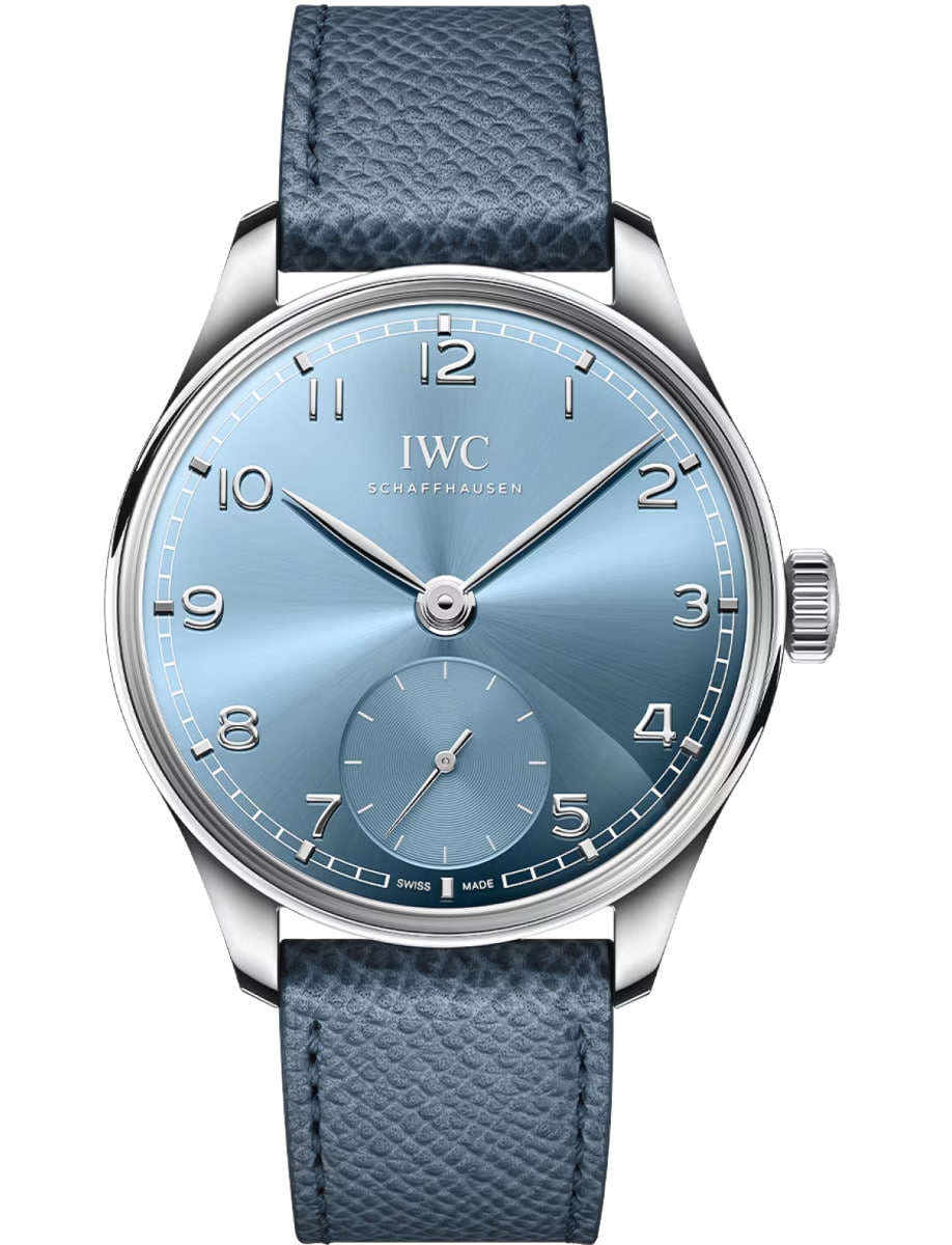 Portuguese  40.4mm in White Gold on Light Blue Calfskin Leather Strap with Light Blue Dial