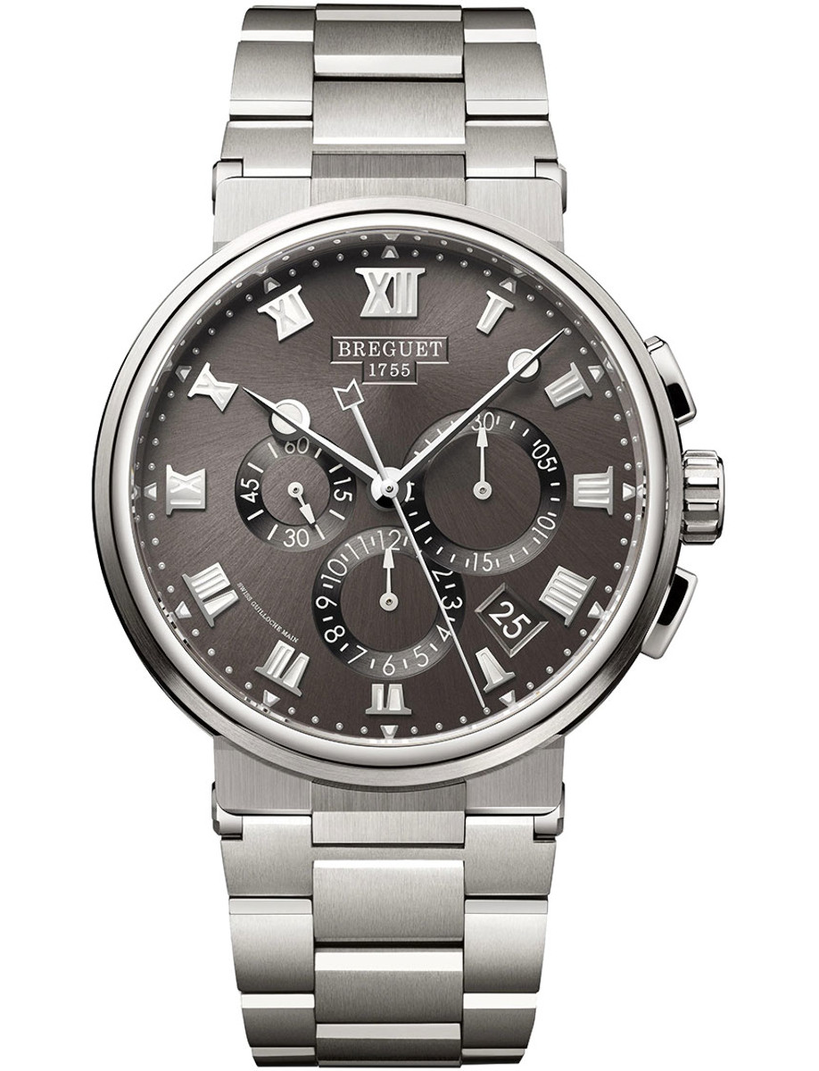 Marine Chronograph 42.3mm in Titanium On Titanium Bracelet with Grey Roman Dial