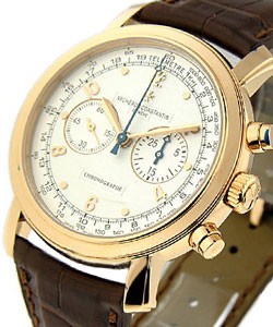 Malte Chronograph in Rose Gold on Brown Crocodile Leather Strap with Silver Dial