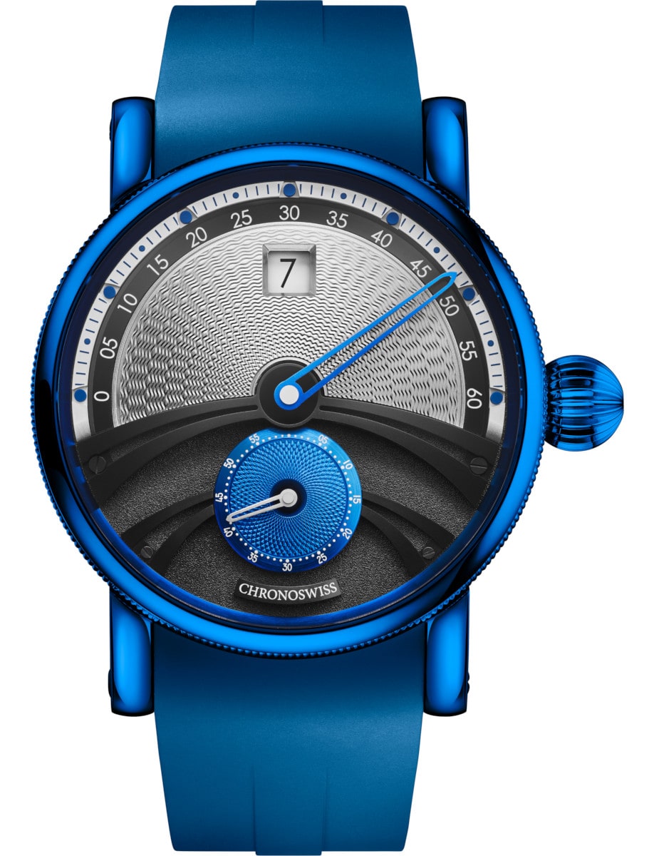 Delphis Sub Zero 42mm in Blue CVD Coated Steel - L.E 50 on Blue Rubber Strap with Blue, Black, Grey Dial