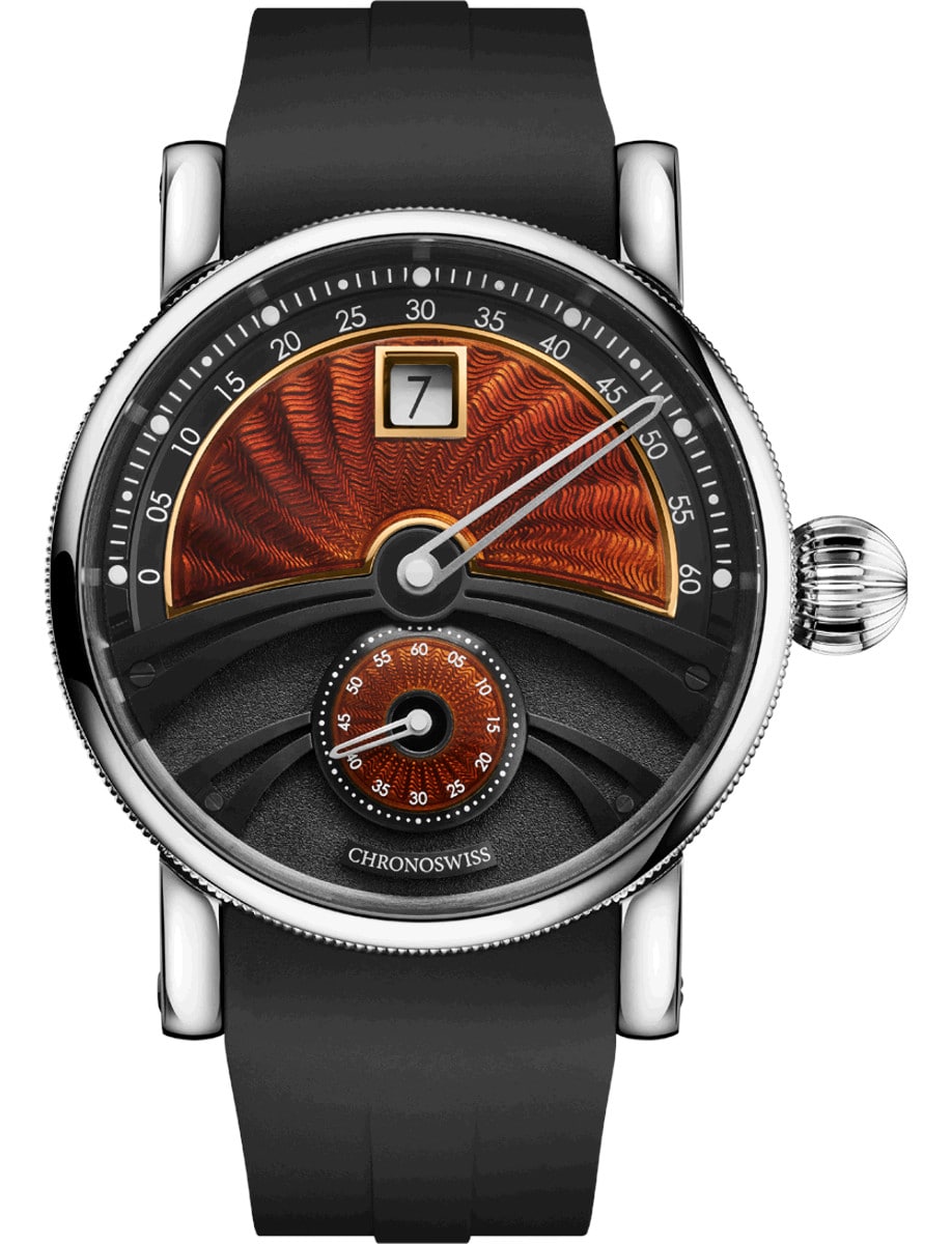 Delphis Dune 42mm in Titanium  on Black Rubber Strap with Black Dial - L.E 50