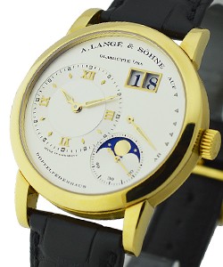Lange 1 Moonphase in Yellow Gold On Brown Leather Strap with Silver Dial