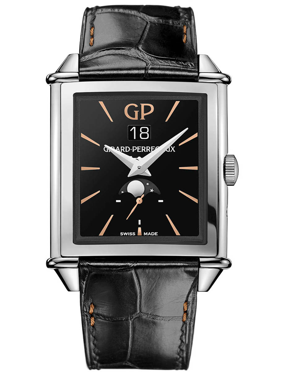 Vintage 1945 Infinity Edition Automatic in Steel - Limited Edition 88 pieces On Black Crocodile Leather Strap with Black Dial