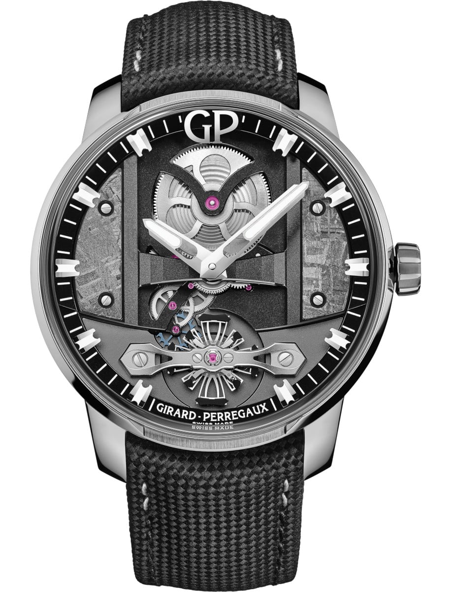 Free Bridge 44mm in Steel On Black Calf Leather Strap with Meteorite Dial