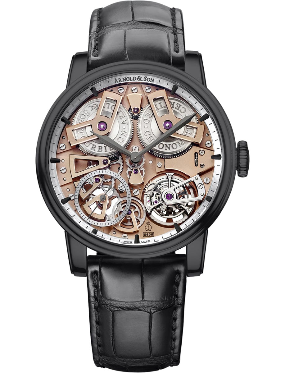 Tourbillon Chronometer No. 36 Gunmetal in Anthracite DLC Steel on Black Alligator Leather Strap with Skeleton Dial - L.E - 28 pcs