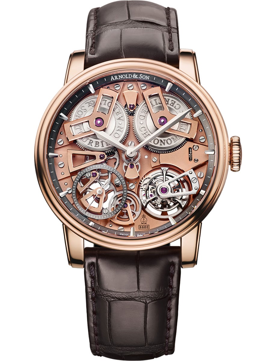 Tourbillon Chronometer No. 36 in Rose Gold - Limited Edition 28 on Brown Alligator Leather Strap with Skeleton Dial