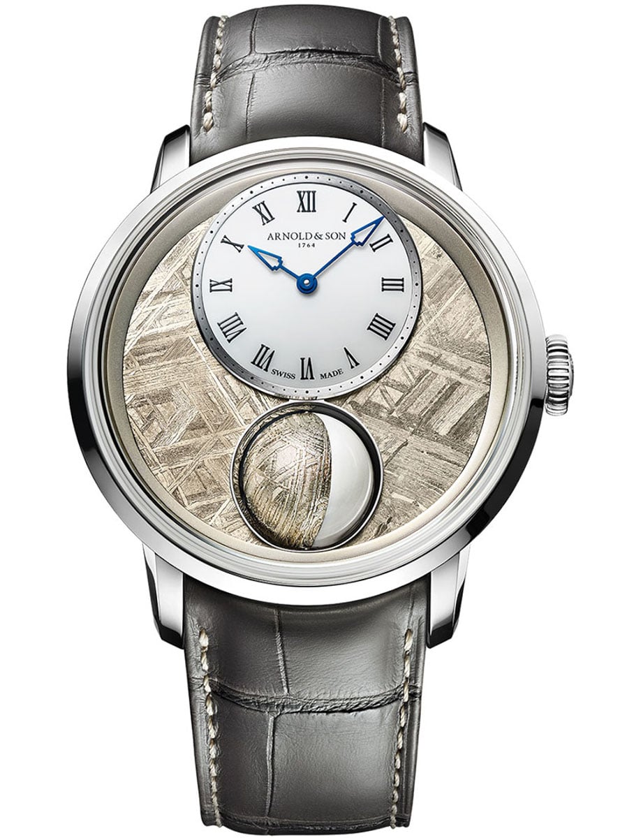 Luna Magna 44mm in Platinum - Limited to 28 on Grey Alligator Leather Strap with Aventurine Glass MOP Dial