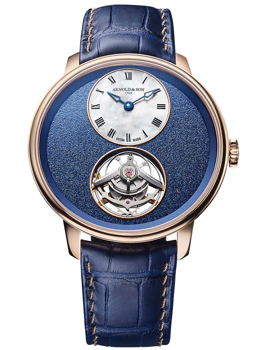 Ultrathin Tourbillon 41.5mm in Rose Gold - Limited Edition 28 on Blue Alligator Leather Strap with Blue Dial