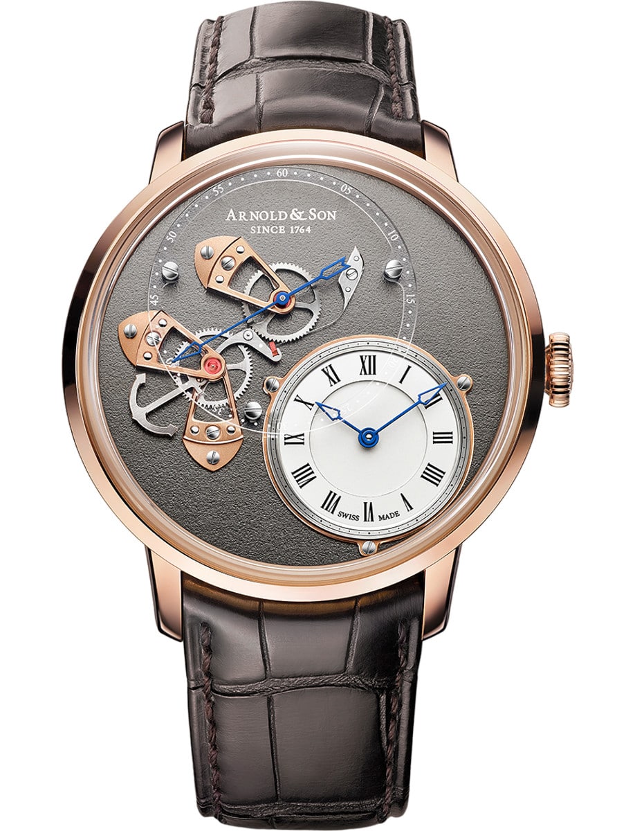 DSTB 44mm Automatic in Rose Gold on Brown Alligator Leather Strap with NAC Grey Dial