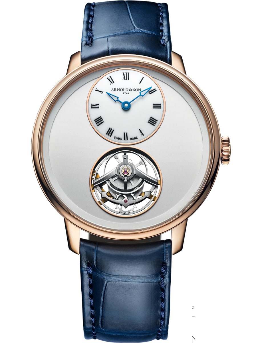 Ultrathin Tourbillon 41.5mm in Rose Gold - Limited Edition 88 on Blue Alligator Leather Strap with White Silver Opaline Dial