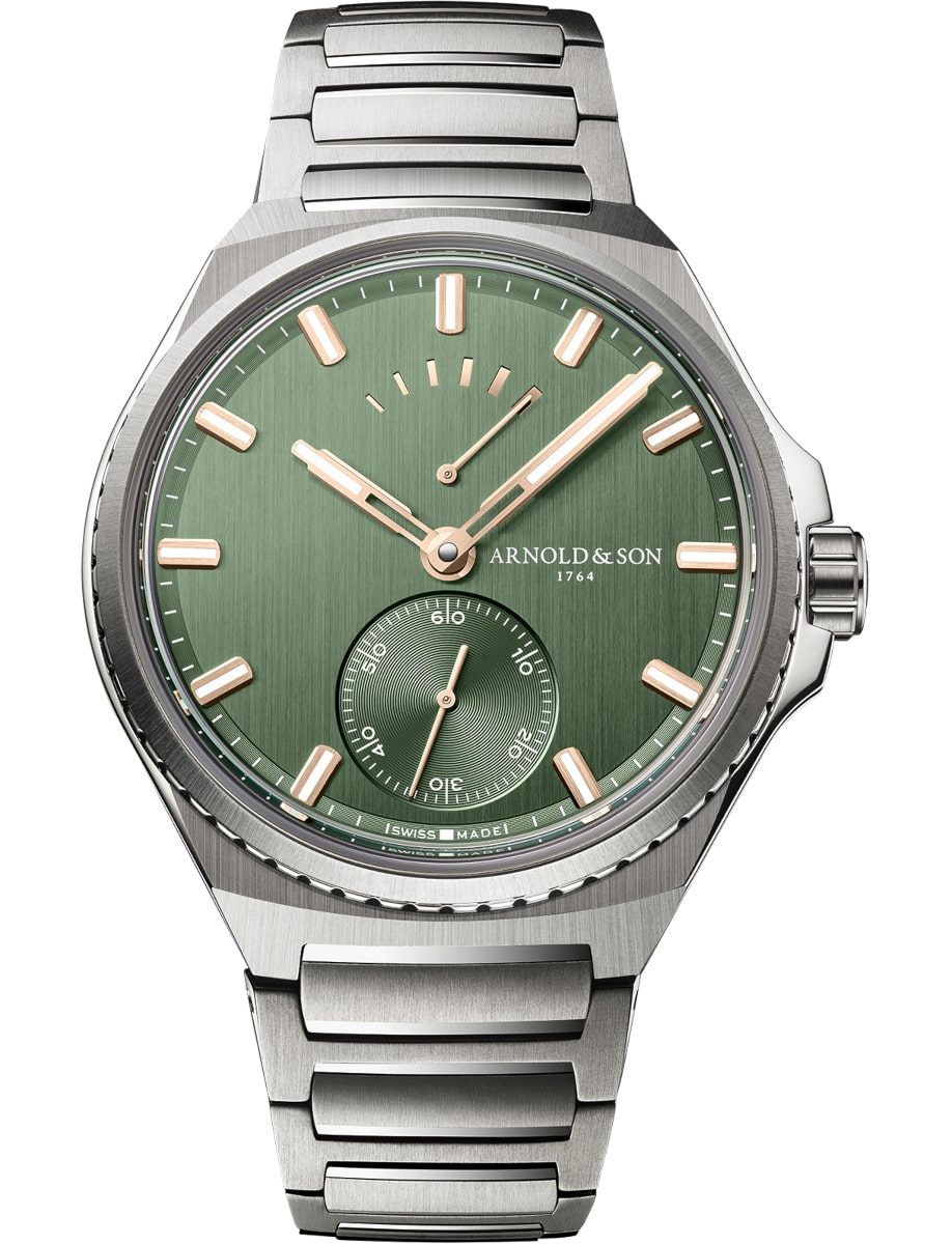 Longitude  42.5mm Automatic in Titanium on Titanium Bracelet with Fern Green Dial