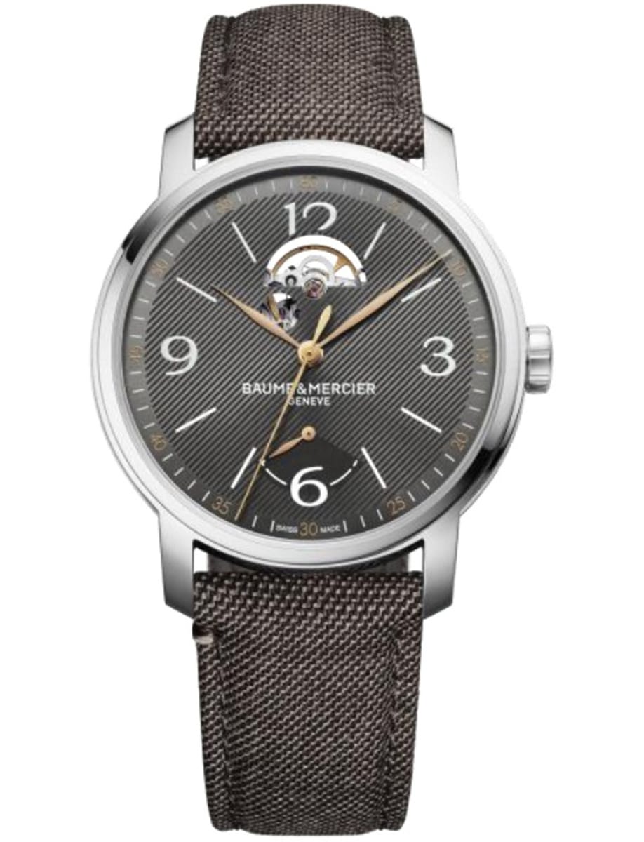 Riviera 42mm Automatic in Steel on Brown Fabric Strap with Gray Dial