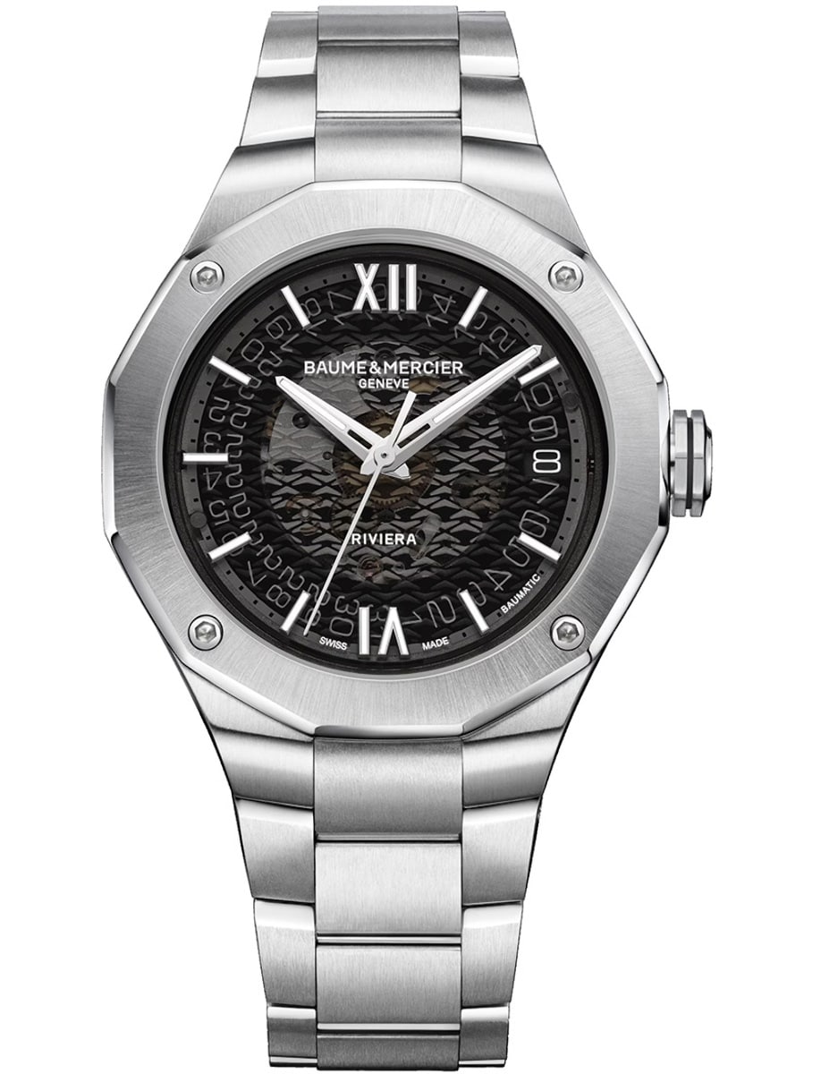 Riviera 39mm Automatic in Steel on Steel Bracelet with Smoked Sapphire Gray Dial
