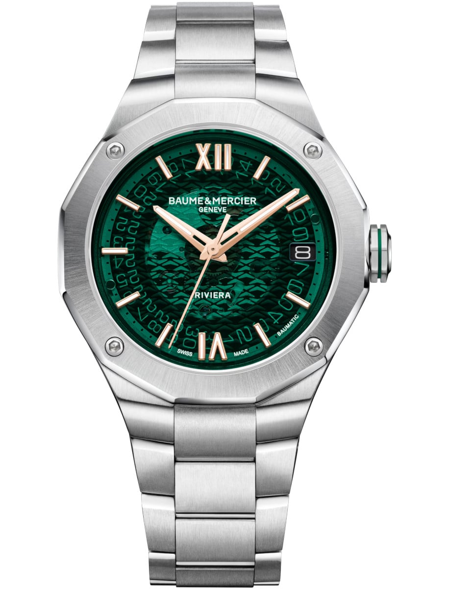 Riviera 39mm Automatic in Steel on Steel Bracelet with Smokey Green Dial