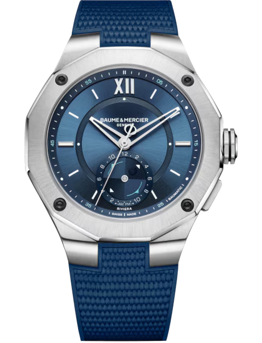 Riviera 43mm Automatic in Steel - Limited to 500 on Blue Rubber Strap with Blue Dial