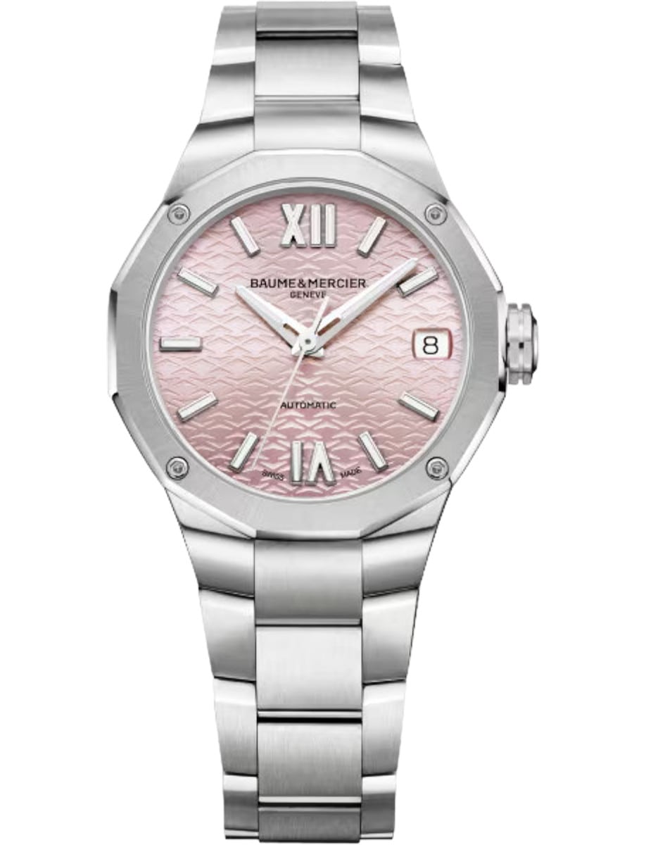 Riviera 33mm Automatic in Steel on Steel Bracelet with Pink Dial