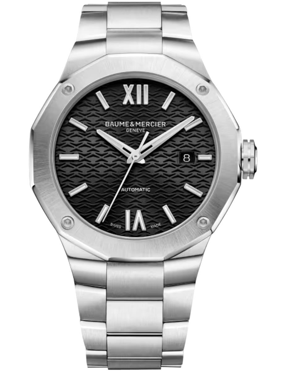 Riviera 42mm Automatic in Steel on Steel Bracelet with Black Dial