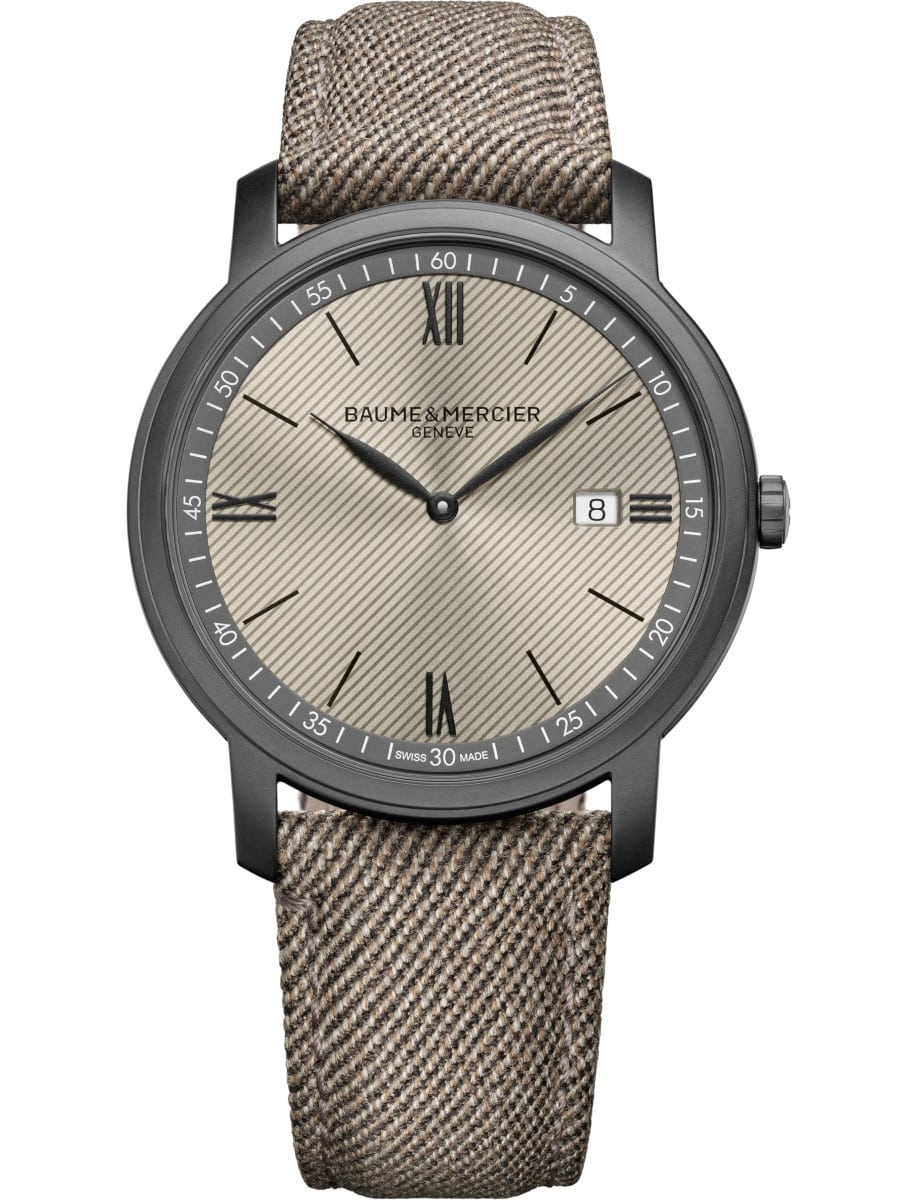 Classima 42mm Quartz in ADLC Steel on Beige Fabric Strap with Beige Dial