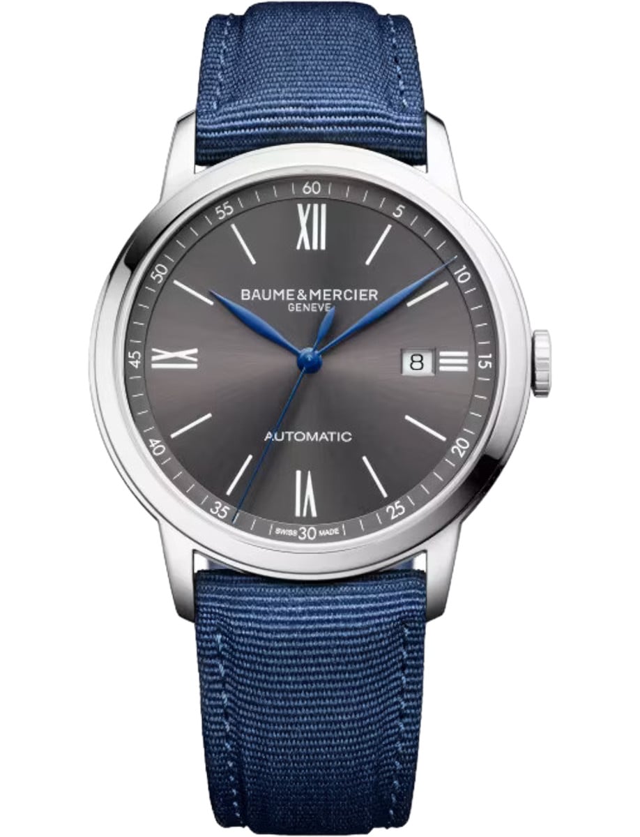 Classima 42mm Automatic in ADLC Steel on Blue Fabric Strap with Slate Gray Dial