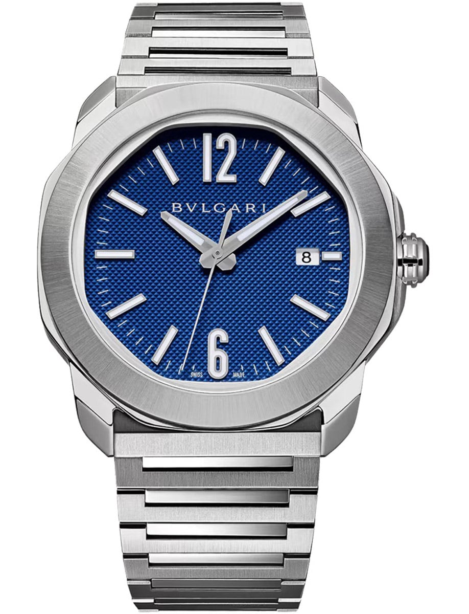 Octo Roma 41mm in Steel on Steel Bracelet with Blue Dial