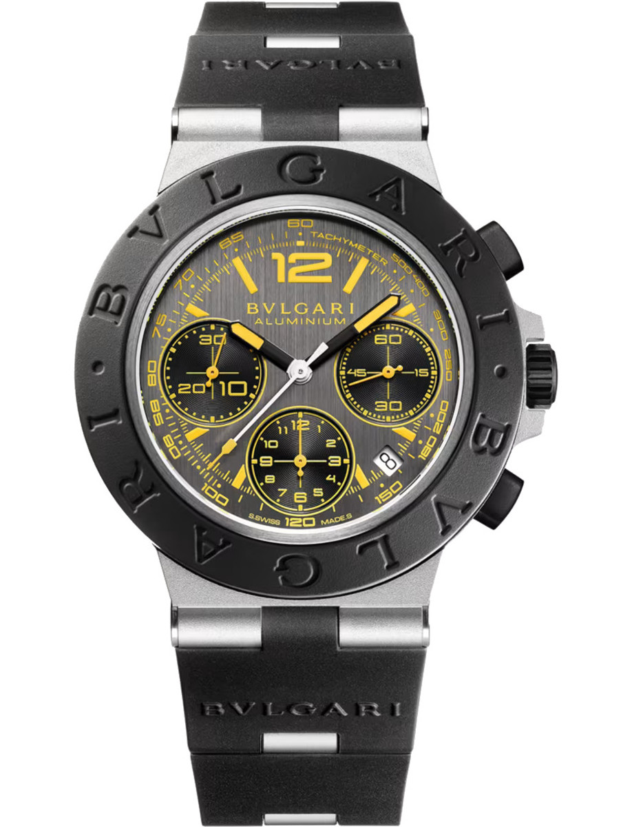 Men’s Bulgari Gran Turismo Special Edition 41mm Automatic in Aluminium on Black Rubber Strap with Anthracite Dial - Limited to 1200pcs
