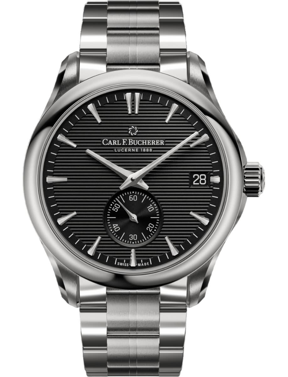 Manero Peripheral 40.6mm in Steel on Steel Bracelet with Black Dial