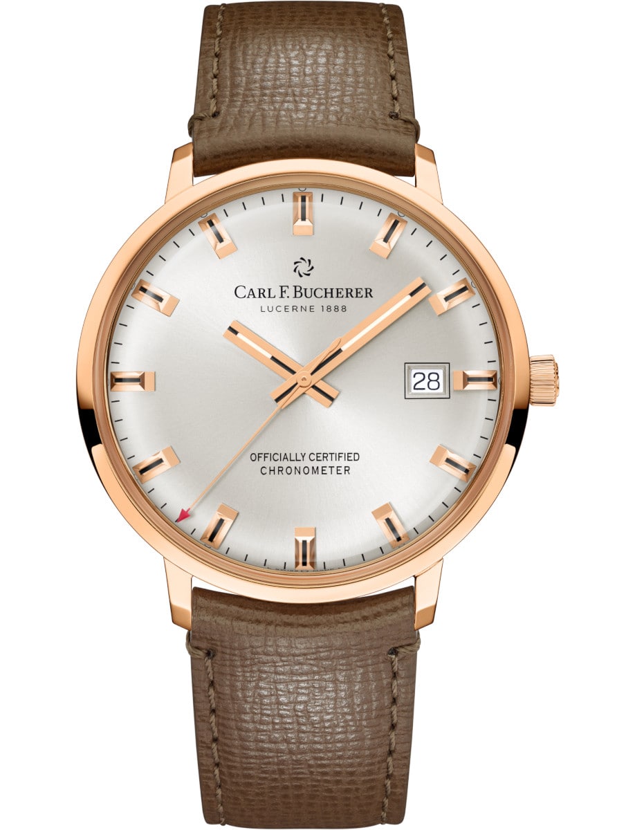 Heritage Chronometer Celebration 39mm in Rose Gold on Brown Alligator Leather Strap with Silver Dial - Limited to 88pcs