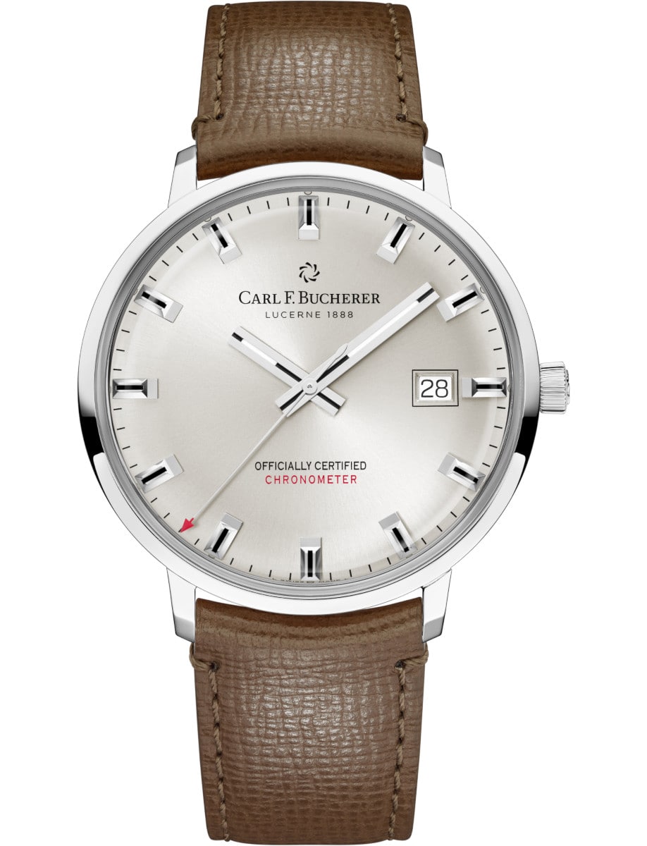 Heritage Chronometer Celebration 39mm in Steel on Brown Alligator Leather Strap with Silver Dial - Limited to 188pcs
