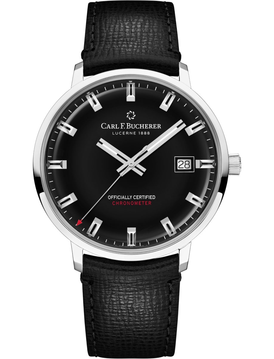 Heritage Chronometer Celebration 39mm in Steel on Black Alligator Leather Strap with Black Dial - Limited to 188pcs