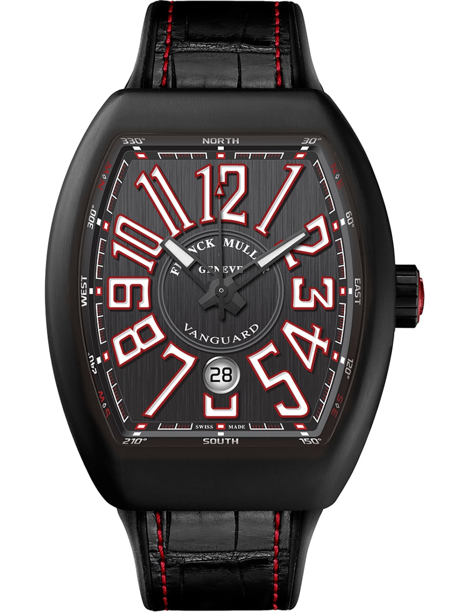 VanGuard 53mm in Black Titanium on Black Crocodile Leather Strap with Black Dial