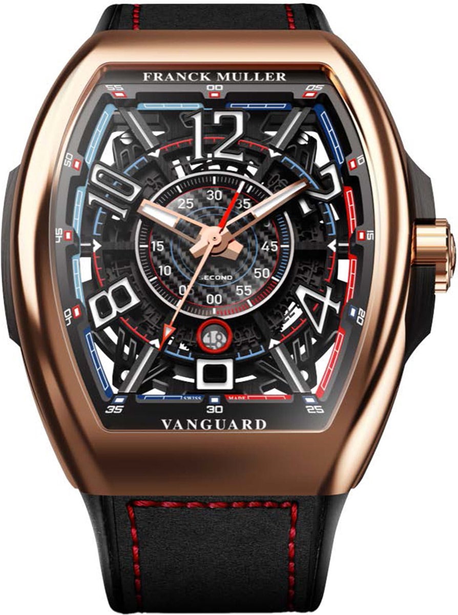 Vanguard Racing 44mm in Rose Gold - Limited Edition on Black Leather Strap with Openworked Dial