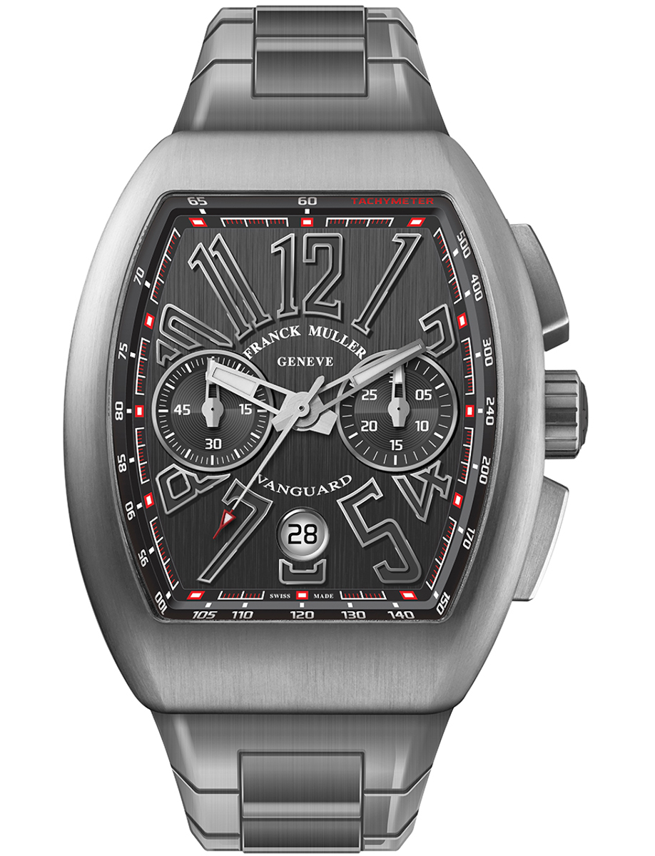 Vanguard 53mm in Brushed Steel on Brushed Steel Bracelet with Grey Dial