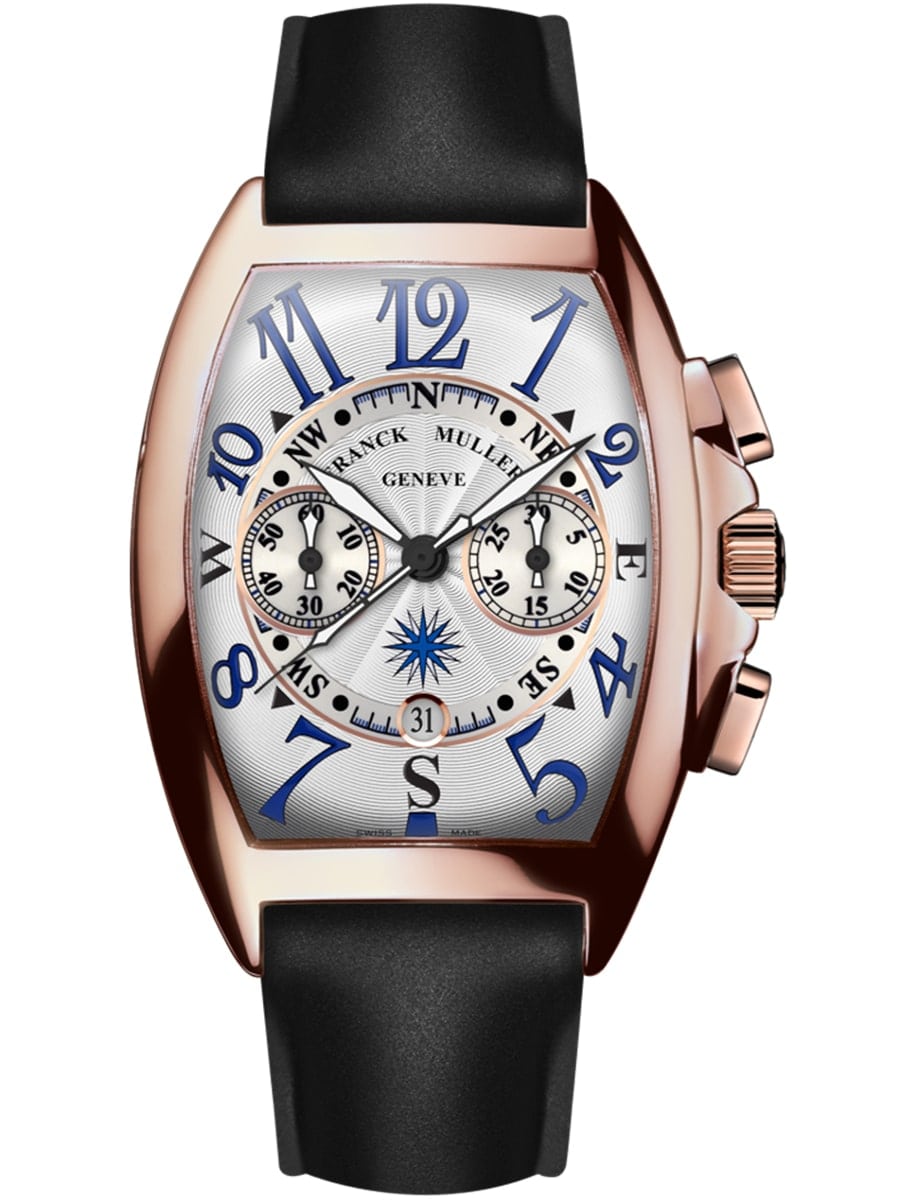 Mariner Date 55mm in Rose Gold on Black Rubber Strap with White Dial
