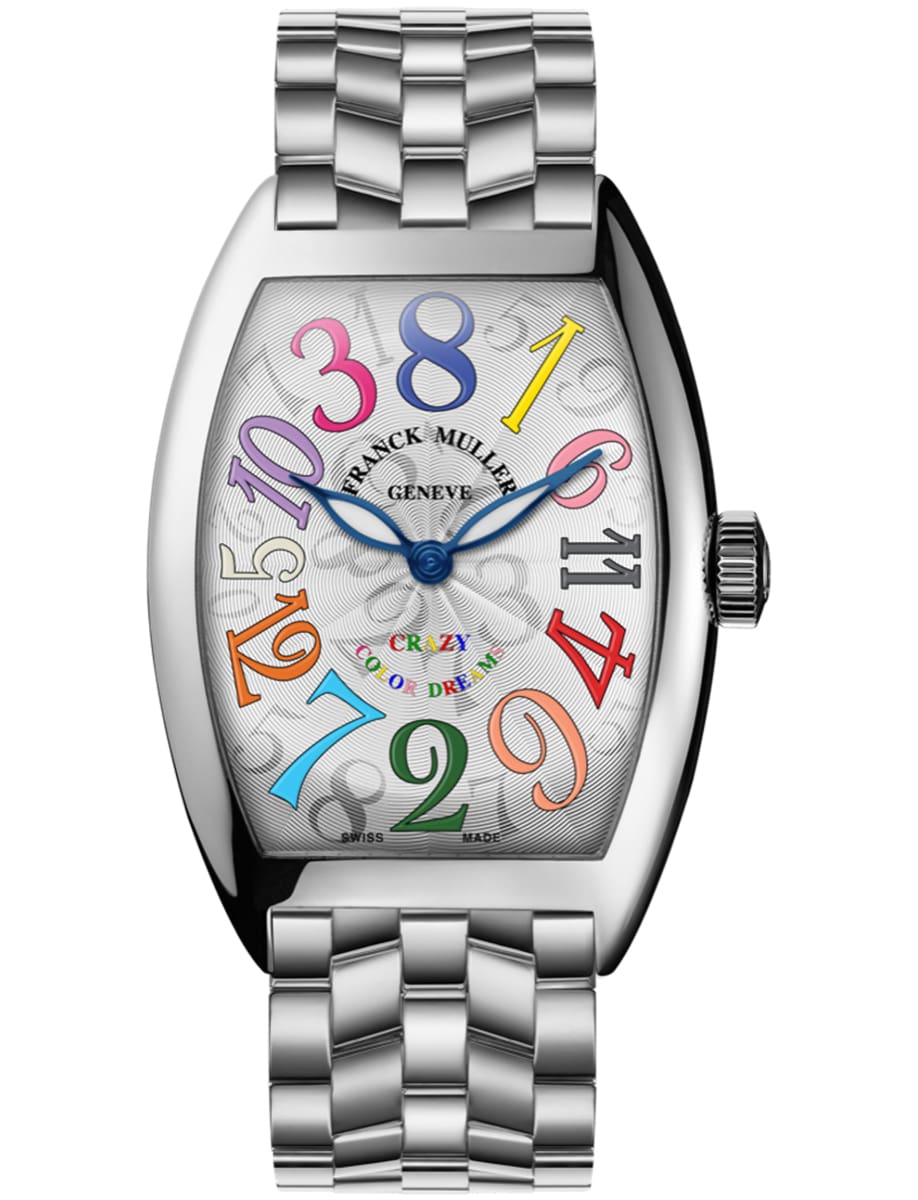 Cintree Curvex Crazy Hours 55mm in Steel on Steel Bracelet with Silver Dial