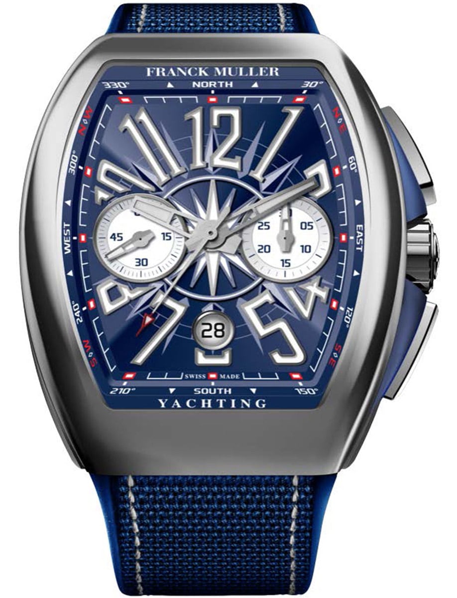 VanGuard Yachting 41mm in Steel on Blue Textile Strap with Blue Dial