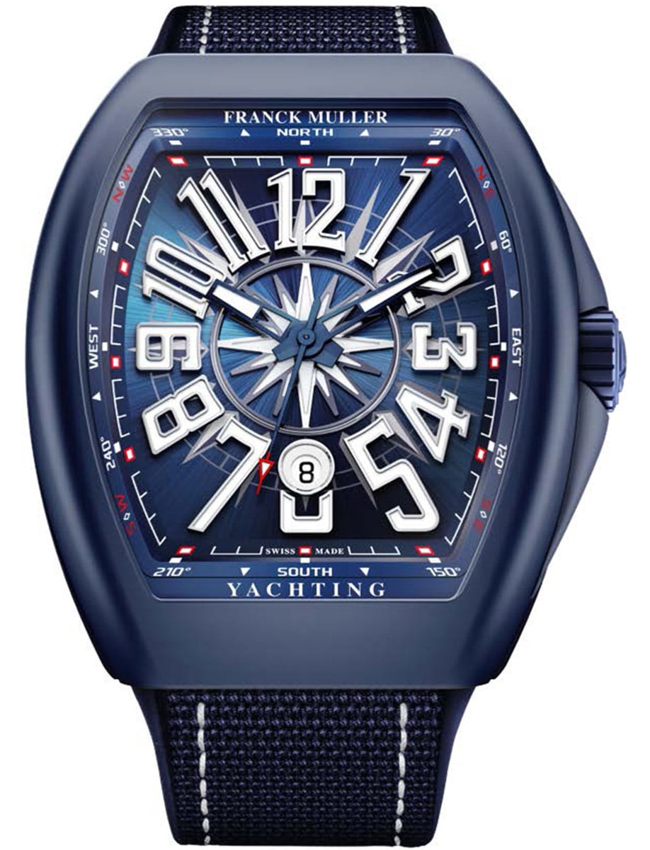Vanguard Yachting 45mm in Blue Ceramic on Blue Textile Strap with Blue Dial - White Markers
